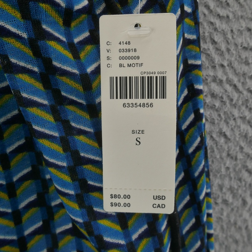NWT Anthropologie Daily Practice Long Sleeve Top Small Blue Womens‎ Geometric - Picture 11 of 15